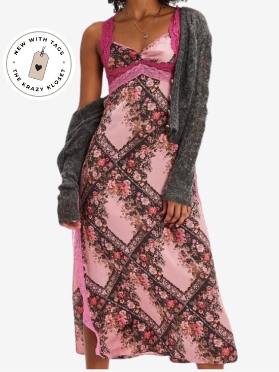 Free People Dresses & Skirts - Free People Just Dreamy Maxi Slip Dusty Mauve Combo Medium NWT